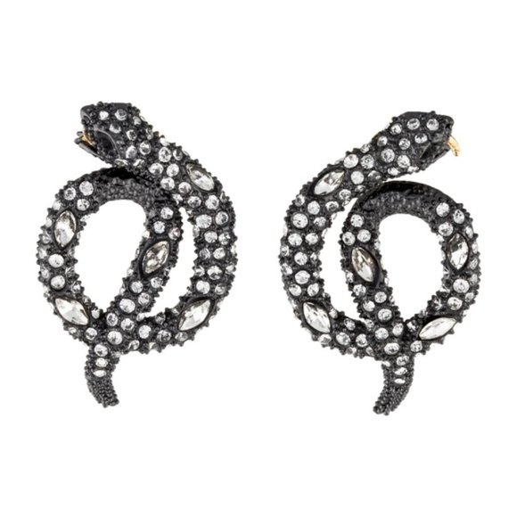 NEW Alexis Bittar Coiled Serpent Black Snake Earrings - Picture 4 of 5